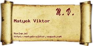 Matyek Viktor névjegykártya